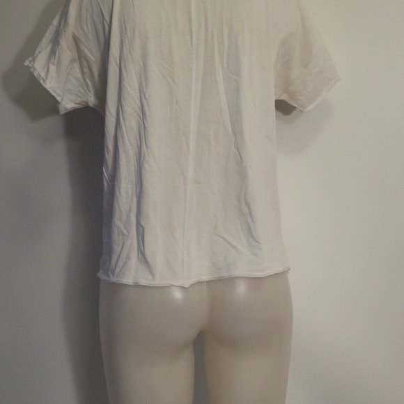 Womens Rag & Bone White Black Short Sleeve T-Shirt Top M * - Picture 4 of 8